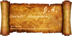 Jerkó Alexandra névjegykártya